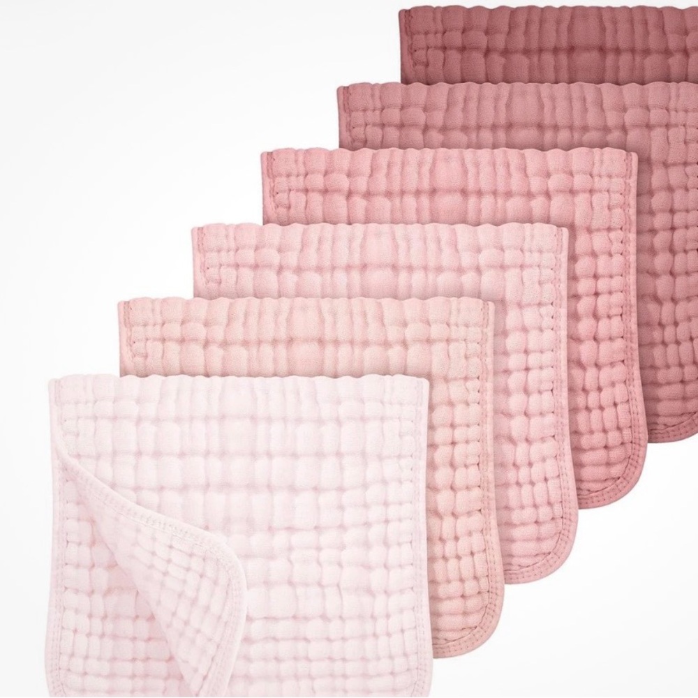 Looxie Muslin Burp Cloths Pink Gradient